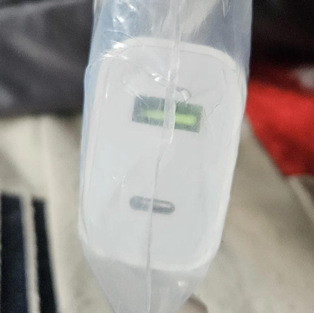 NWT USB-C Blue & White Power Adapter, 3.9 Feet Cord, Never Opened Or Used.